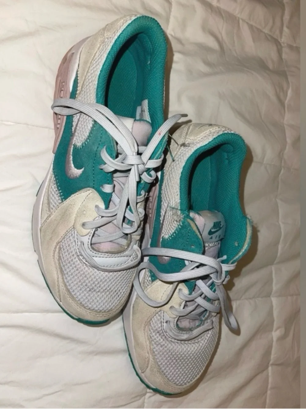 Nike Women’s Green and Light Gray Running Sneakers - Size 6